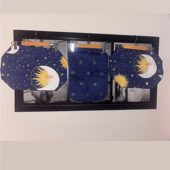 90s Nostalgia Celestial Blue Fabric Panels - Picture 1 of 1